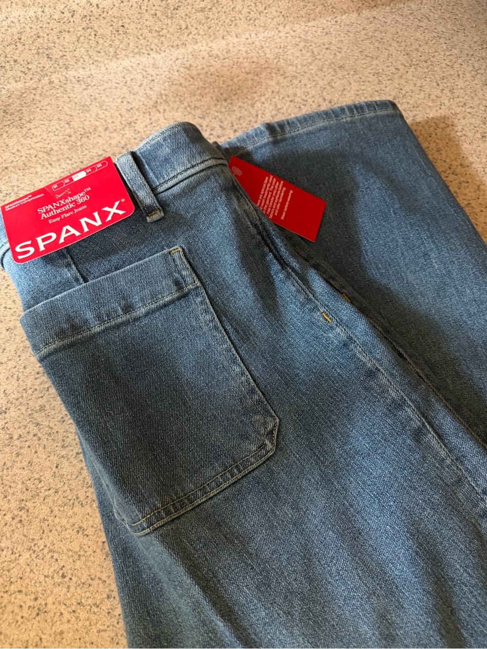 NWT! SpanxShape Authentic 360 Easy Flare Jeans with Patch Pockets - Size Large